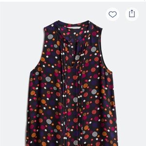 41 Hawthorn Navy Multicolor Polka Dot Blouse